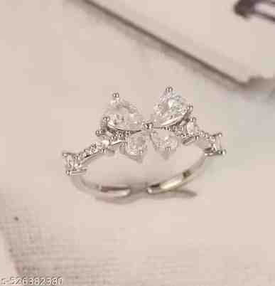 Finger Rings for Women Jewelry Gifts Silver Color Leaf Opening Rings